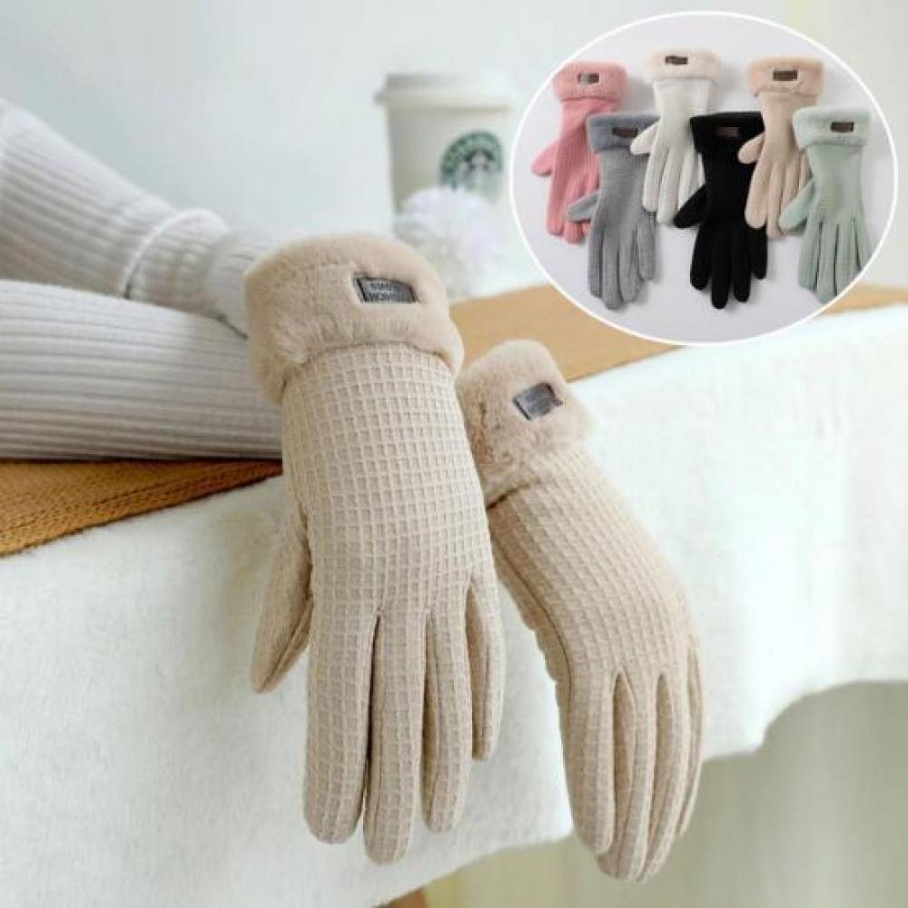 New Arrivals Open Run Faux Fur Gloves Smartphone Touch