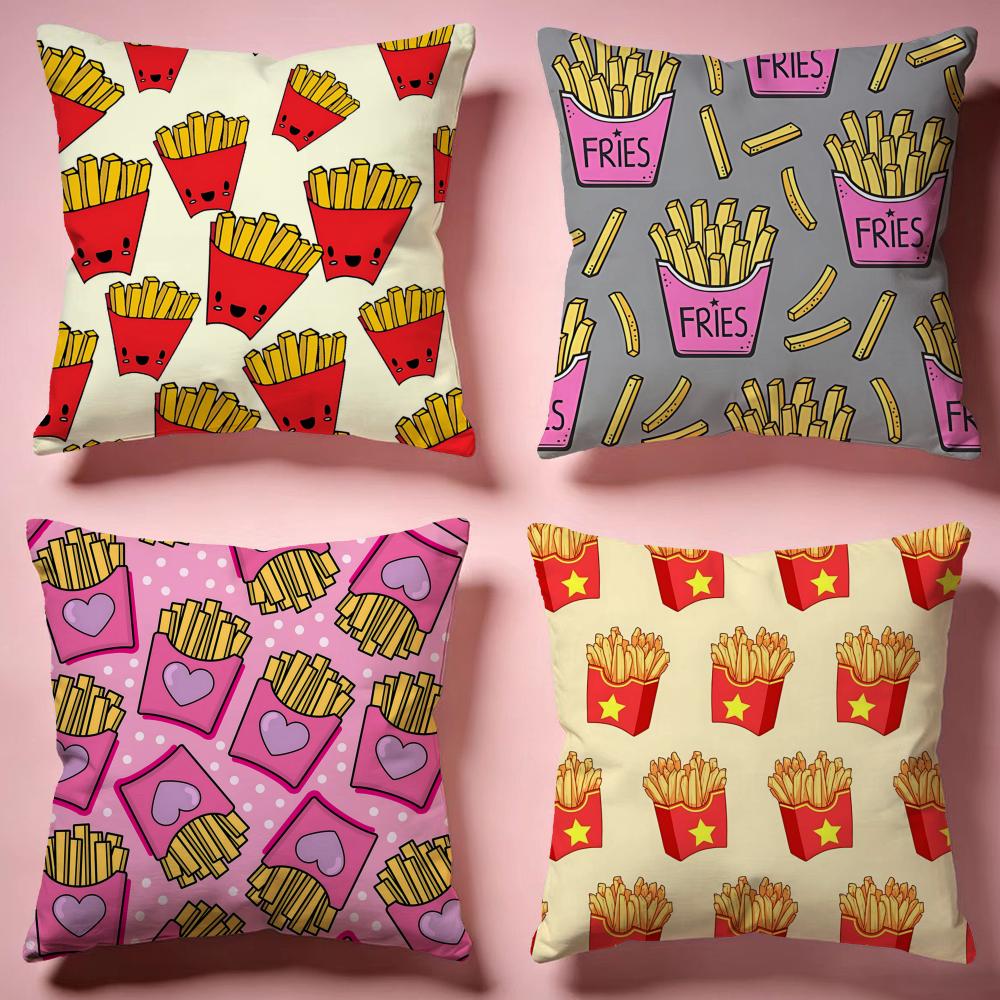 Fun Fast Food French Fries Cushion Cover Comfortable Durable Pillow Cover MultiScene for Home Office Car Sofa