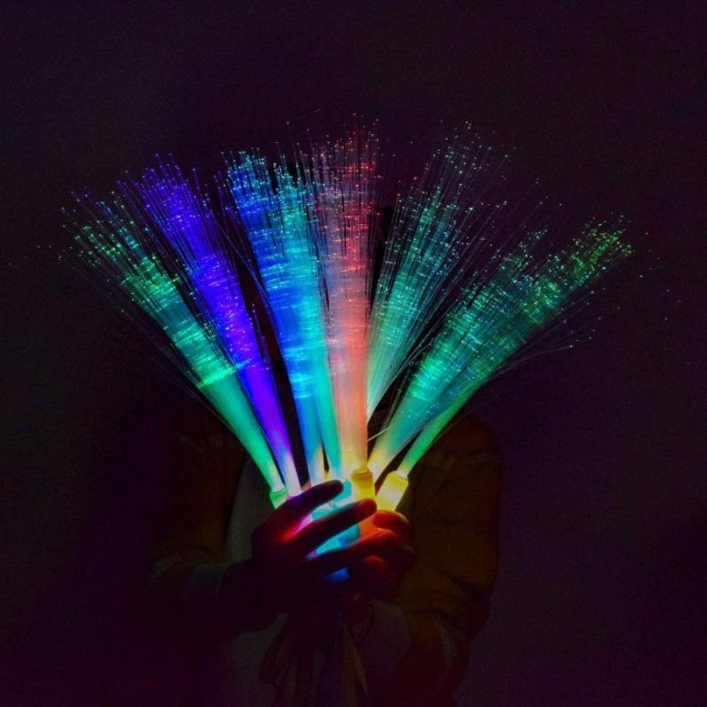 Flashing Stick Color Changing Luminous Wand Flash Fiber Rod Glow Fiber Optic Stick LED Light Stick