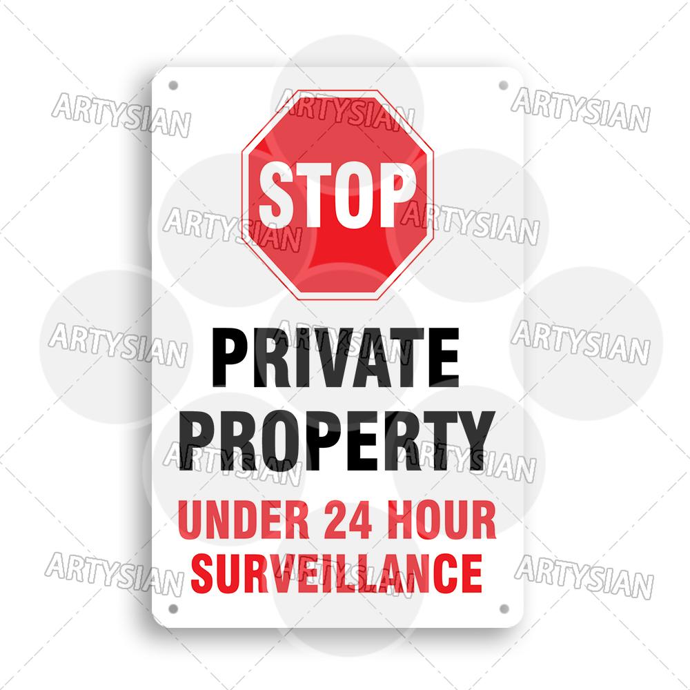 Mfoever Private Property Metal Sign Beware of Dog Security Warning No Trespassing Notice Restricted Areas Enter At Own Risk Plaque