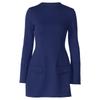 LYRIA Long Sleeves Zipper Bodycon Mini Dress With Pocket Solid Elegant Outfit Office Streetwear Women’S Autumn Winter Clothes
