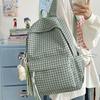 High Looks Forest Style Small Fresh Grid Girl Heart Travel Backpack Korean Version Instagram Style Student Party Class Backpack