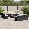 VidaXL Garden Lounge Set with Cushions 14 Pcs, Patio Sofas, Patio Furniture Set, Outdoor Furniture, Black 3257134
