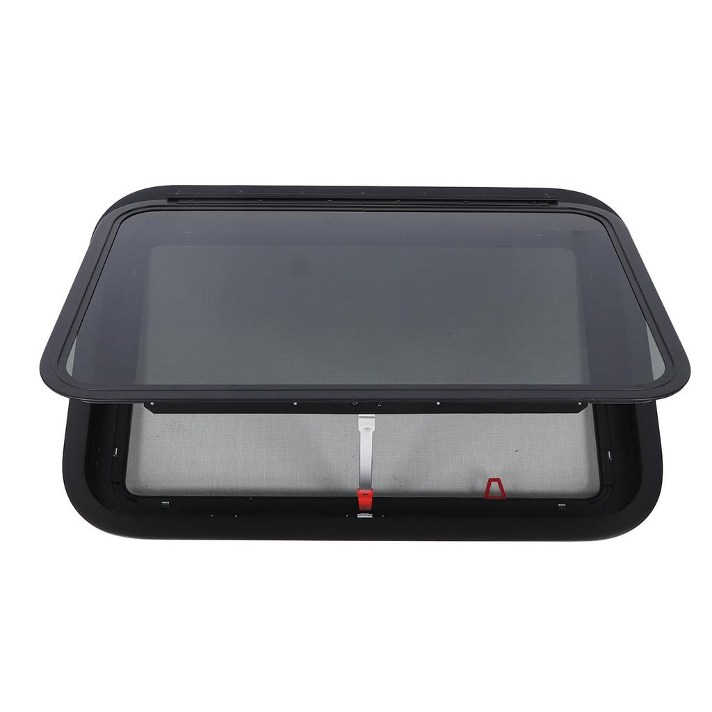 762x508mm  30.48x20.32in RV Window UV Proof Tinted Tempered Glass Camper Exit Window with Screen and Trim Ring for