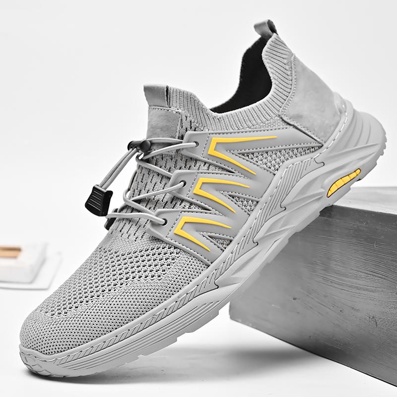 FashionBreathable Men Sport Shoes Simple Breath Mesh Casual Sneakers Lightweight Male Outdoor Running Shoes Lace Up Antiskid Trainers