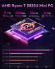 SkyBarium Mini PC with AMD Ryzen 7 32GB 1TB Up To Windows 11 4K 60Hz WiFi BT 5825U 5825U, DDR4, SSD, 8C/16T Processor, 4.50GHz, Pro, 2.5" HDD,