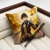 Genshin Impact Zhongli Throw Pillow Case Sham 45X45Cm 35X35Cm Square Bedroom Pillowcase Cushion Cover