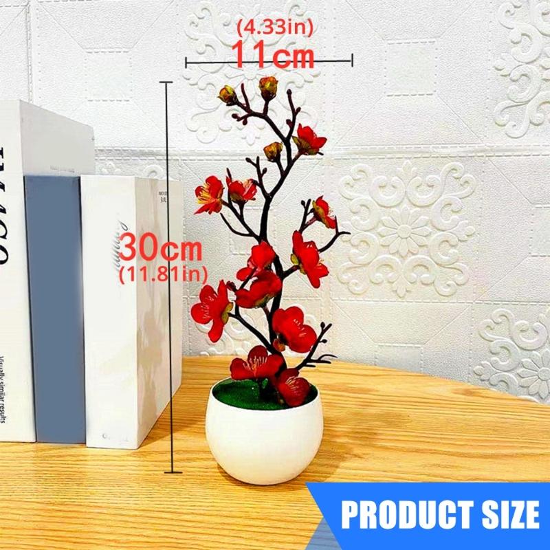 Artificial Potted Flower Tree Faux Foliage Plant for Living Room Office Decoration