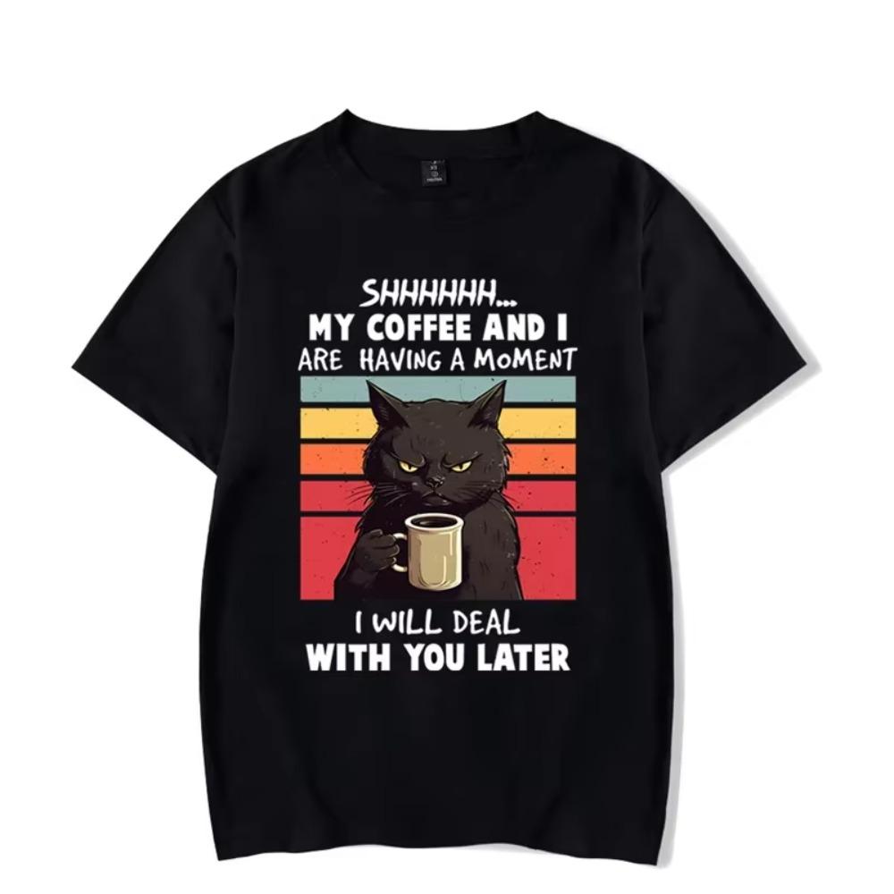 My Coffee and I Are Having A Moment Graphic Tshirt Funny  Tshirt Fashion Harajuku T-shirt Oversized Men Brand T-shirt