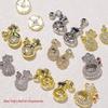 Zirconia Nail Art: New Year Lucky Bag with Gold Lock & Bell Pendant Decor