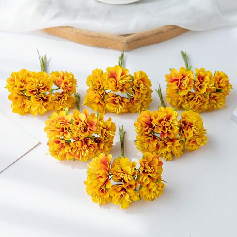 1 Bouquet (6 Heads) Artificial Carnation Floweressories Home Wedding Decoration Bride Wrist Flower Chest Flower Headflower Material New Year
