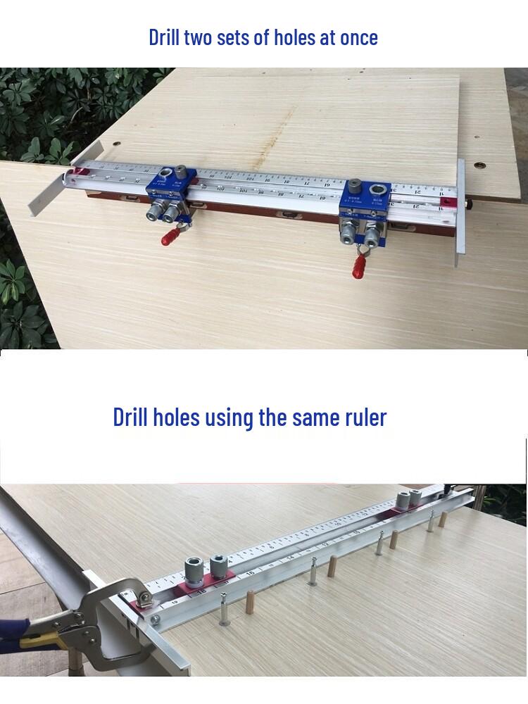 Manual Multi-Hole Drilling Locator & Positioning Device for Wardrobe Furniture Installation