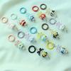 Cute Handdrawn Bead Keychain With Alloy Hook For Bags And Keys