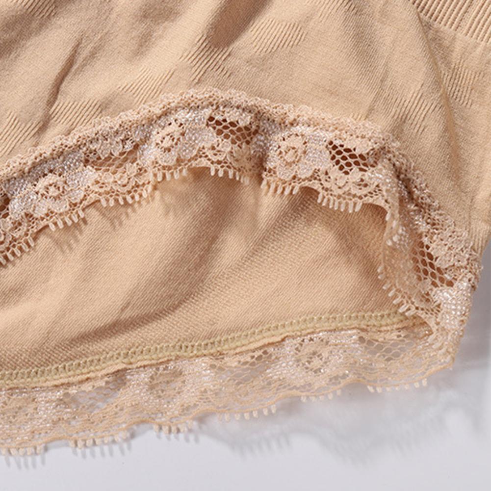 High-waisted Briefs Lace Trim Briefs Tummy Control Underwear