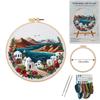 1set Spring/Summer Mountain and Sea Series Embroidery DIY Material Kit, including tools, suitable for beginners. Hand embroidery fabric materials.