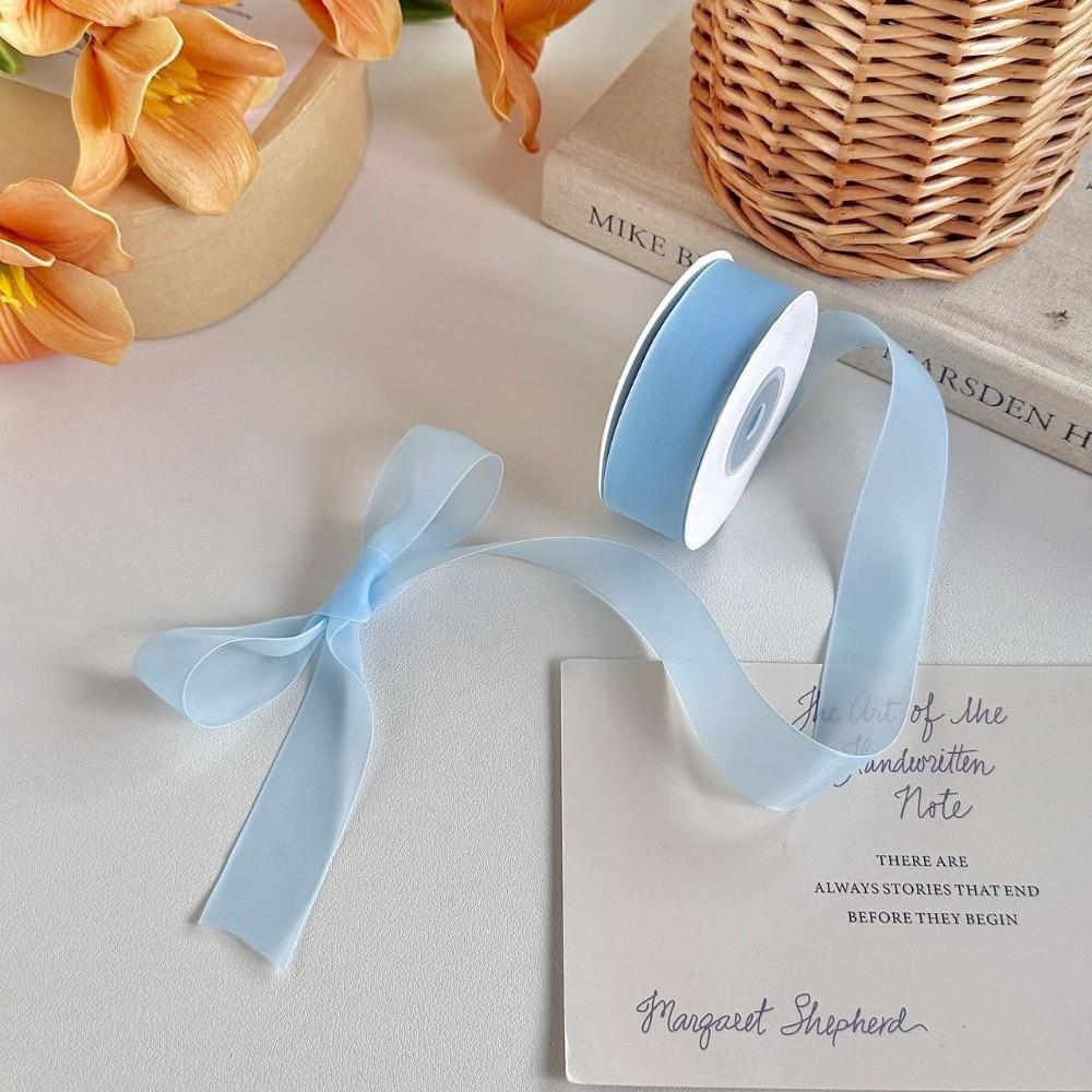 

20 Yards Candy Color Ribbons 2.5CM Bouquet Ribbon Creative Gifts Packaging Material небо синє кольору