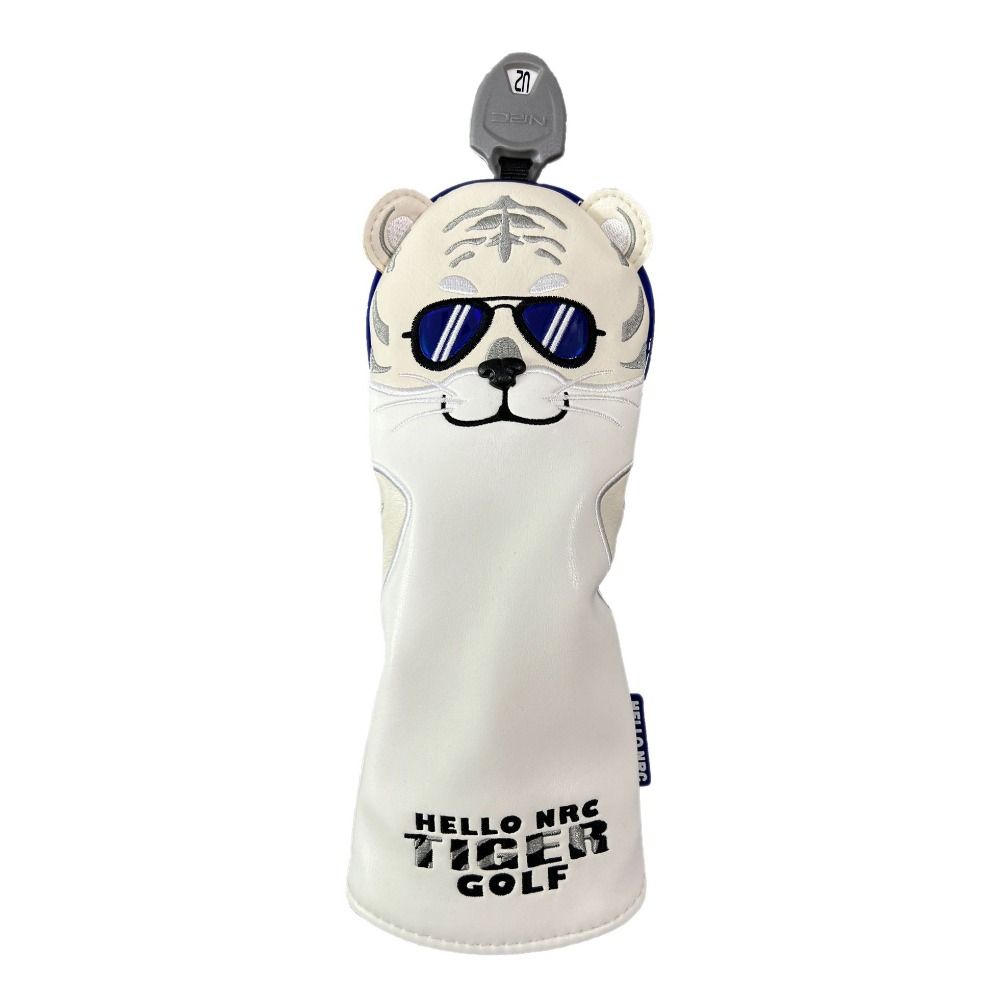 

Cartoon Tiger Golf Club Covers Soft Golf Headcover Tiger Golf Cover Men White for Hybrid