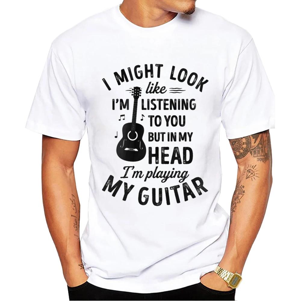 TEEHUB Vintage Guitar Perfect Musician Printed Men T-Shirt Short Sleeve Street Tshirts Funny T Shirts Cool Essential Tee