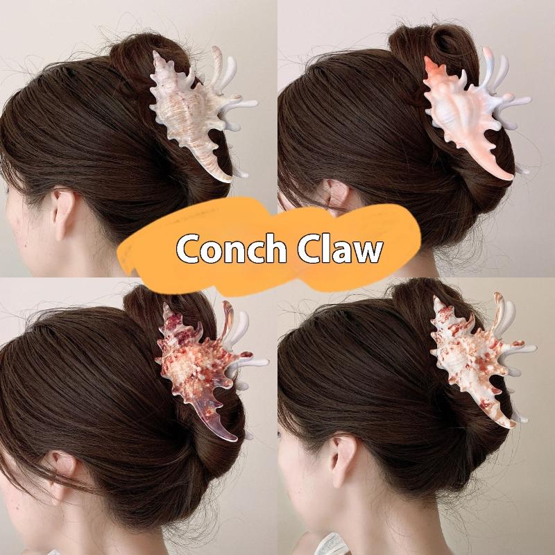 Acrylic Conch Hair Claws Korean Exaggerated Colorful Irregular Personality Large Hair Claw Women Girls Hair Accessories