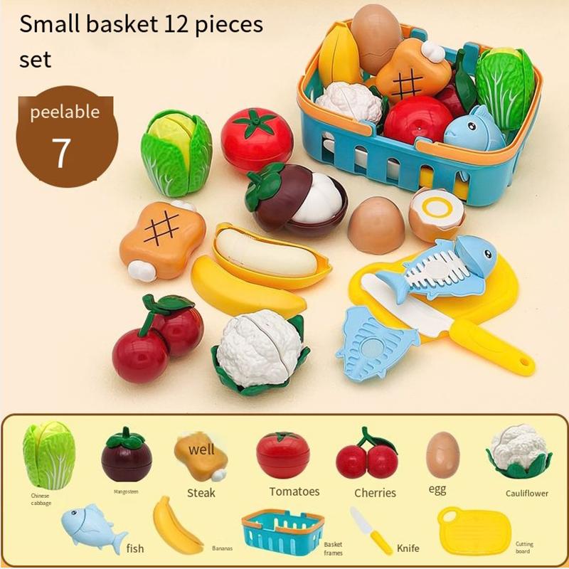 Kid Pretend Play Kitchen Fun Cutting Fruits and Vegetables Food Play House Set Puzzle Education Toys For Kids Boys Girls Gifts