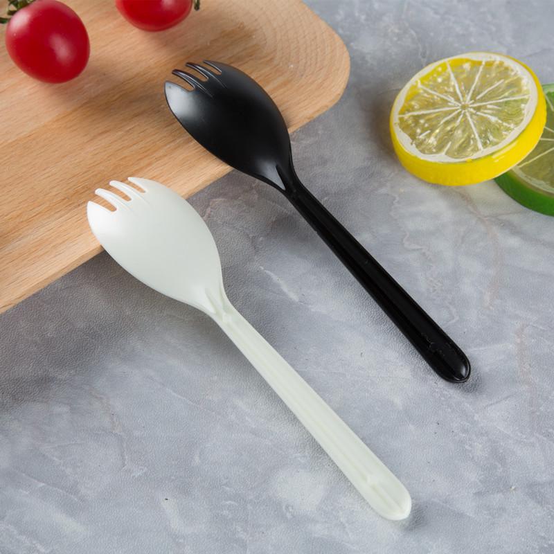 Colorful Dual-Purpose Disposable Plastic Spoons and Forks (100 Individually Packaged Pieces)