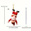 2D Christmas Santa Claus Leaky Butt Pendant Resin Creative Hanging Santa Claus Toy Theme Funny for Xmas Tree Decorations