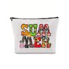 Large Capacity Linen Makeup Bag: Cross-Border Printed Cosmetic Storage with Zipper