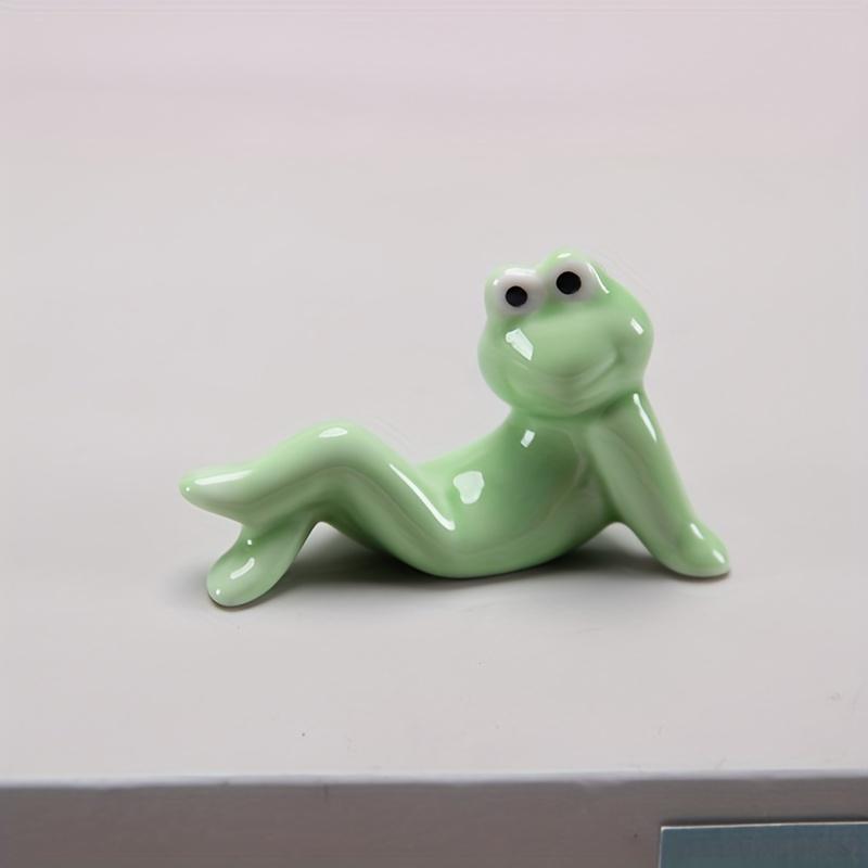 3pcs Ceramic Frog Chopstick Holder, Japanese Style Chopsticks Rests and Pens Stand, Suitable for Home Office Decorative Accessories