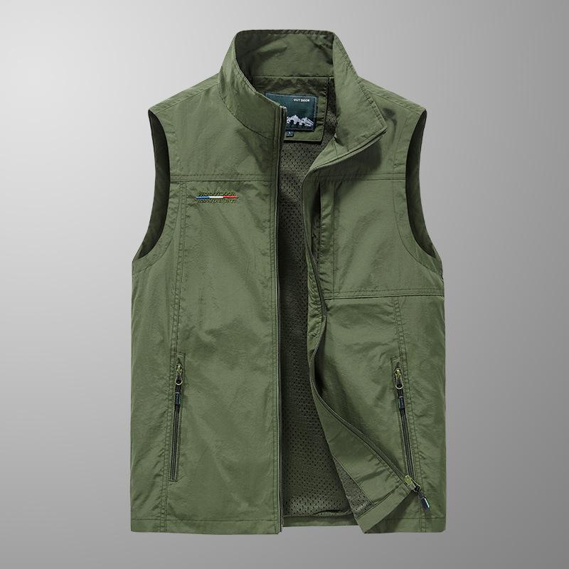 Spring and Autumn New Outdoor Casual Vest Men's Middle-aged and Young Quick-Drying Vest