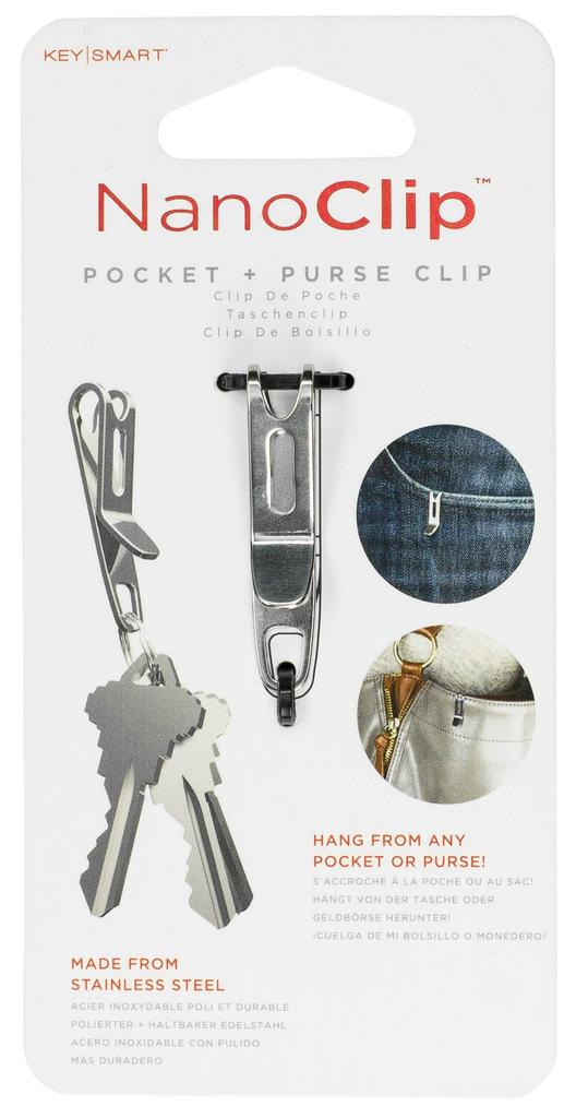 (KeySmart) Nano Clip | Pocket Clip Keyring Holder - Secure your keys and eliminate pocket bulges (1 Pack)