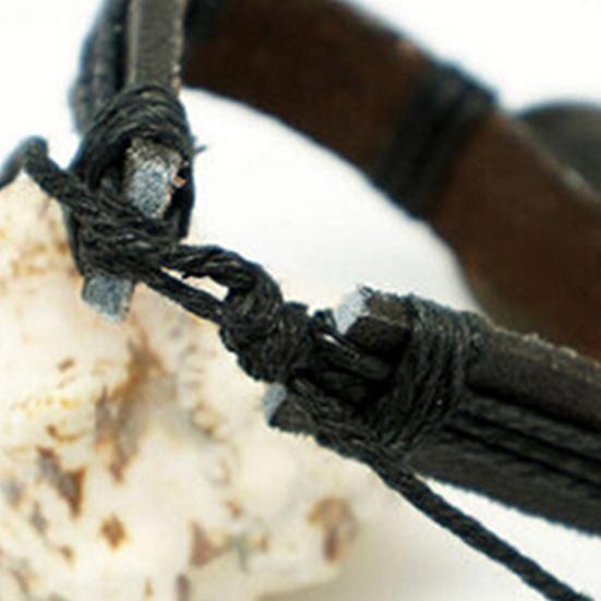 Unisex Eight Diagram Faux Leather Rope Weave Charm Infinity Multilayer Bracelet for Party