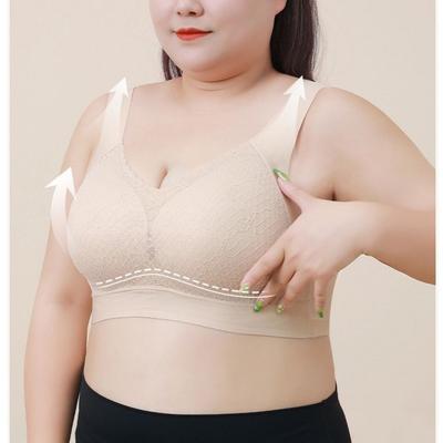 Plus Size Full Coverage Wireless Tank Style Comfortable Thin Bra For Women Large Bust