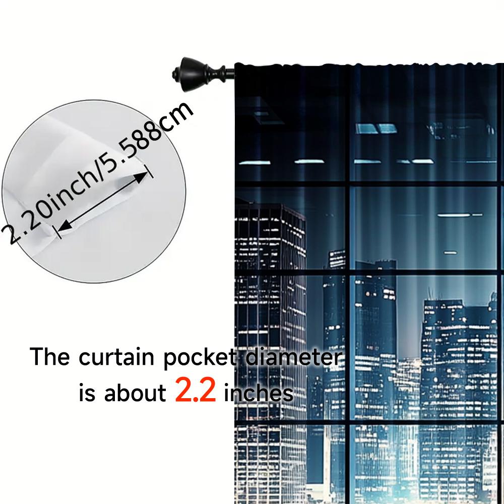 2pcs   spring summer Curtains New York City Landscape and Skyscraper Architecture Prints Yarn Curtains Polyester Easy Install