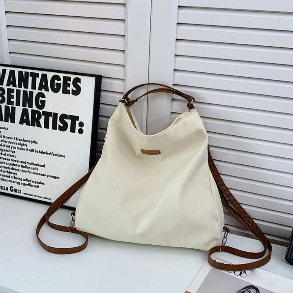 

Multifunctional Canvas Tote Bag Solid Color Crossbody Bag Dual-use Shoulder Backpacks Girls белый