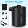 Portable Electric Air Pump USB Rechargeable Cordless Air Pump with 5200 mAh Battery and 4 Nozzle for Inflatable Bed Yoga Ball