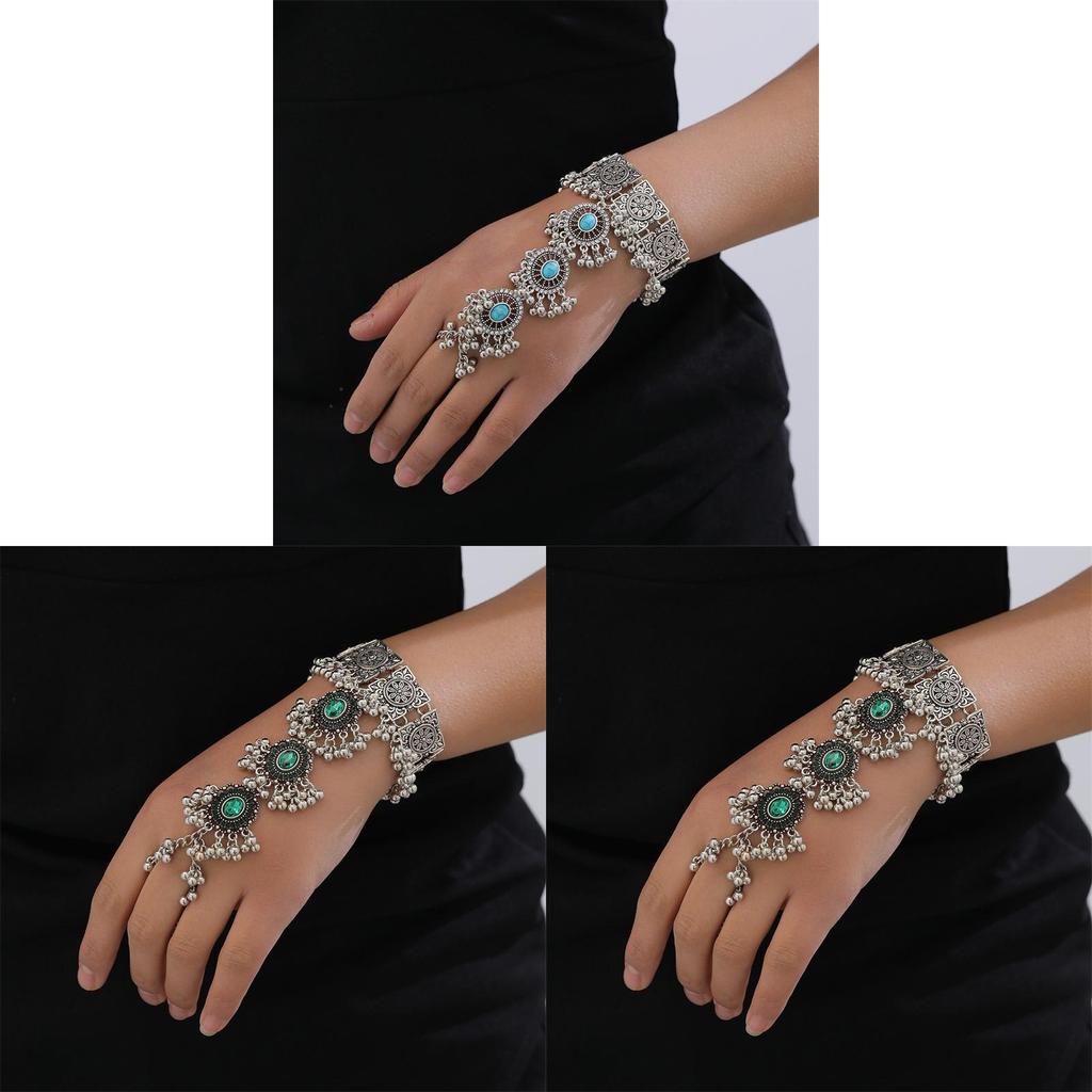 Ethnisch Stil Damen Metall Ring Armband Mit Eingebetteten Kristallen Für Geschenk Reise Souvenir