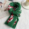 Christmas Knitted Scarf Women's Autumn and Winter New Korean Version Double-sided Thickened Versatile Cute Snowflake Student Gift Tide