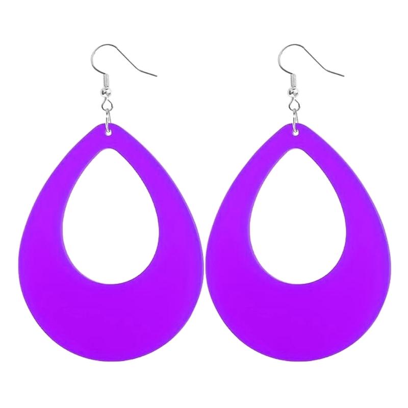 1Pair Fashion Minimalist Hook Earrings Vintage Sweet Cool Neons Oval Water Droplet Earings for Women Girls Party Jewelry