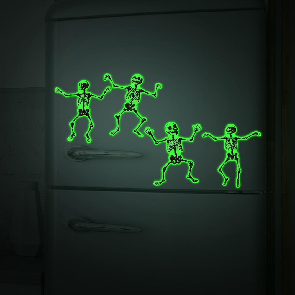 Halloween Glow Skeleton Wall Sticker Pvc Decal For Living Room And Decor Home
