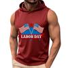 Men's Sleeveless Hoodie Casual Tank Top Muscle Shirt Lightweight Summer Workout Fitness Gym Apparel with Graphic Print