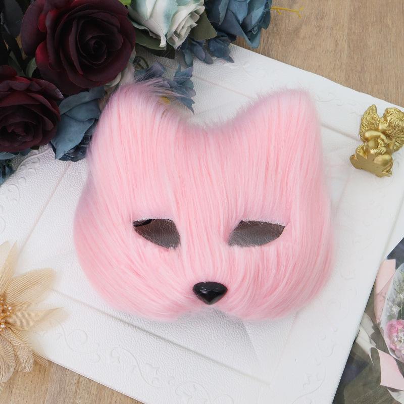 Eye Mask Fluffy Long Hair Mask Fox Mask Synthetic For Cosplay Events Adult Costumes Carnivals