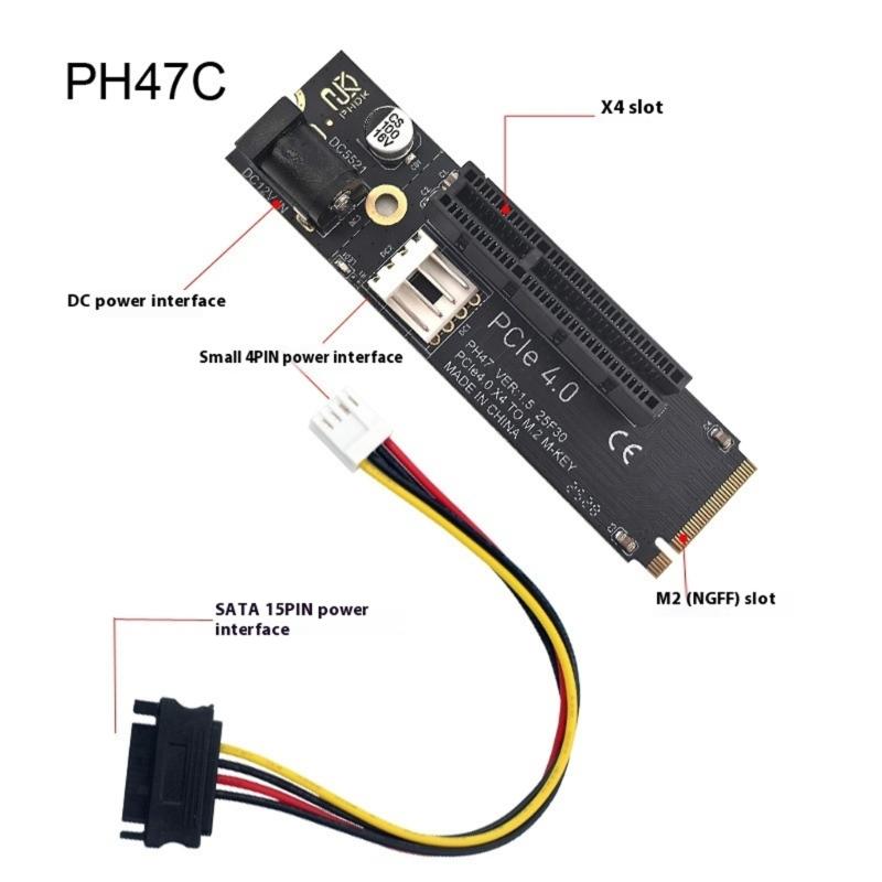 PCIE 4X To M.2 Adapter M.2 To PCIE 4X Hard Drive Converter Reader Adapter Card Replacement for Computer Accessories