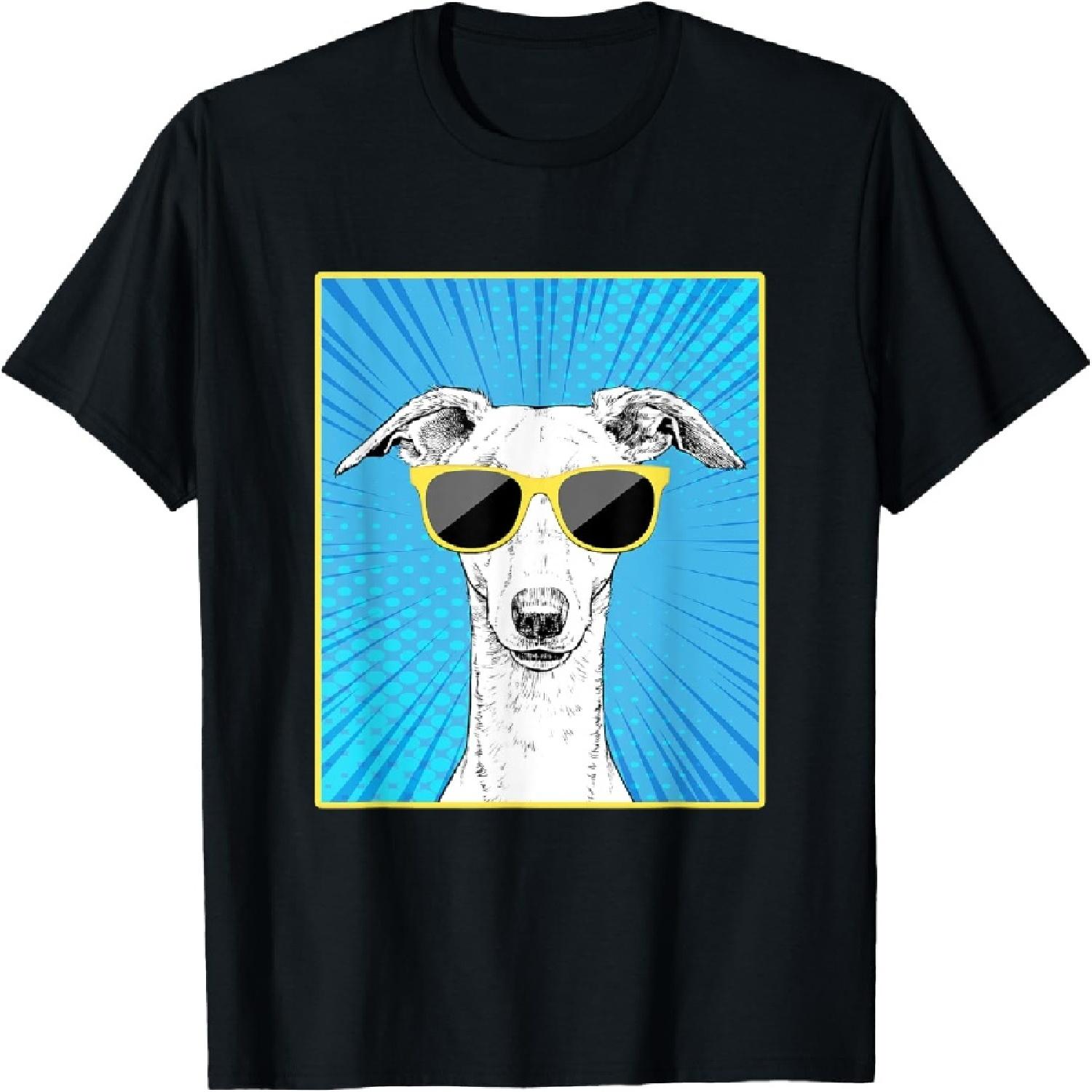 

Whippet Portrait Pop Art Dog with Sunglasses T-Shirt XXXXXL різнокольоровий