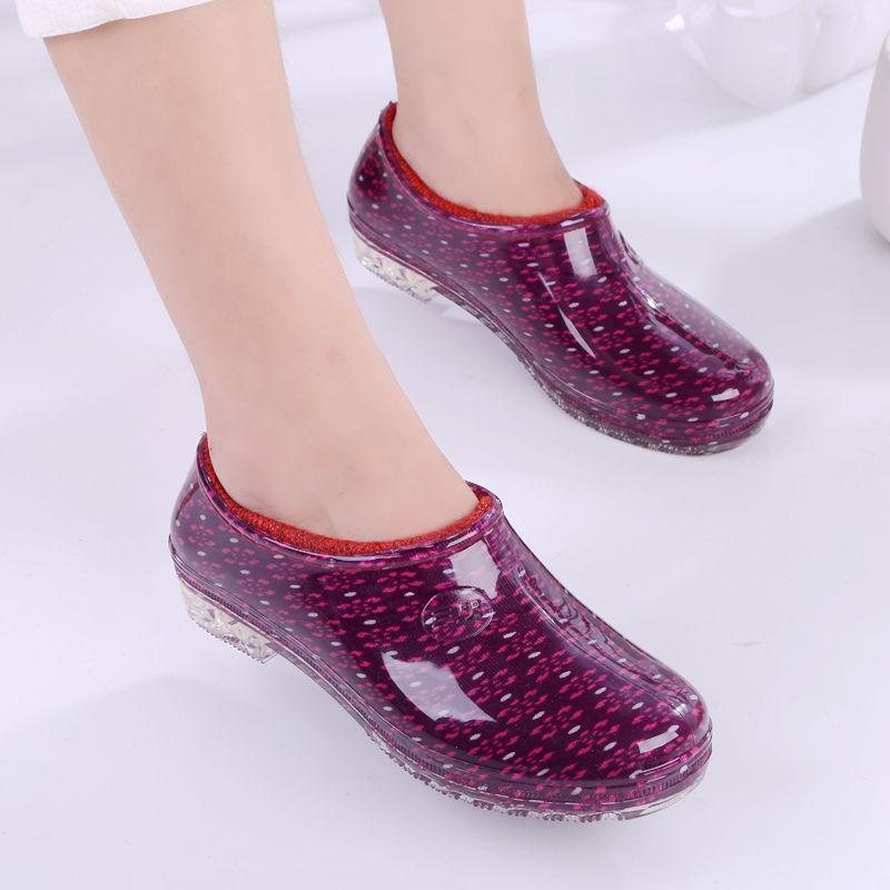 Fashion Home Must Rainboots,Ladies Galoshes,Water Shoe Rubber Boots, Woman Kitchen Working Shoes for Mopping and Washing Clothes Autumn