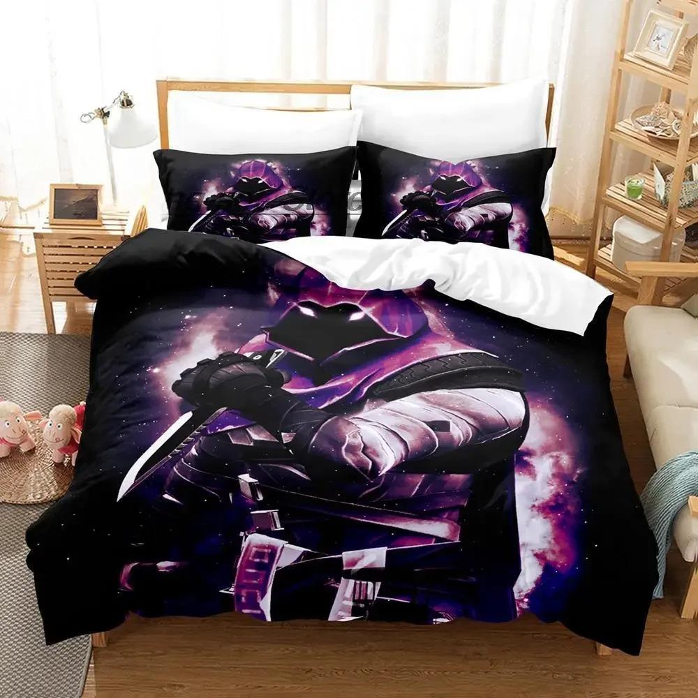 Jeu VALORANT Omen Collection Linge de lit Taille Jumeaux Taille Jumeaux Grand Lit Queen Size King Dimension Taille Lit Collection Chambre d'adulte et d'enfant Housse de couette EU Single 135x200cm