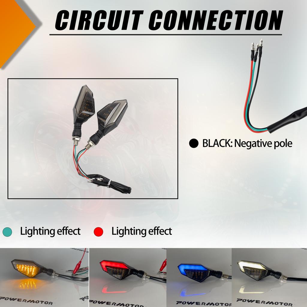 Motorcycle LED Turn Signal Lights Front Rear Tail Light 1 Pair 12V Universal Accessories Scooter Motocross Moto Bike