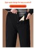 Men's Winter Warm Three-Layer Elastic Cotton Trousers with Velvet Lining for Middle-Aged and Elderly
