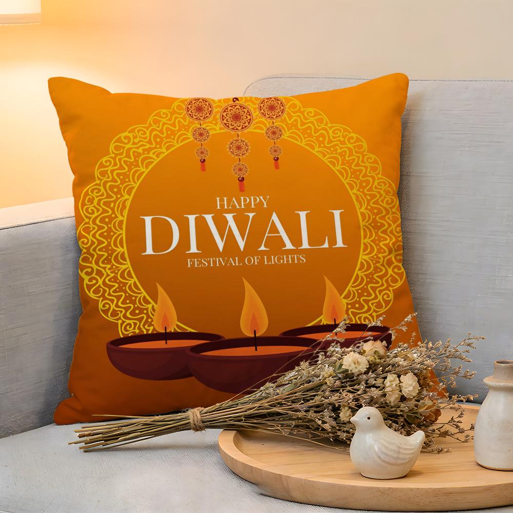 

Cushion Cover Linen SkinFriendly Soft Decorative Case For Sofa Home Decor Diwali Festival Pillow cover 30x30cm