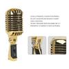 Metal Dynamic Microphone Metal Appearance with Retro Frame Self-tensioning Metal Frame for Stage and Studio Use