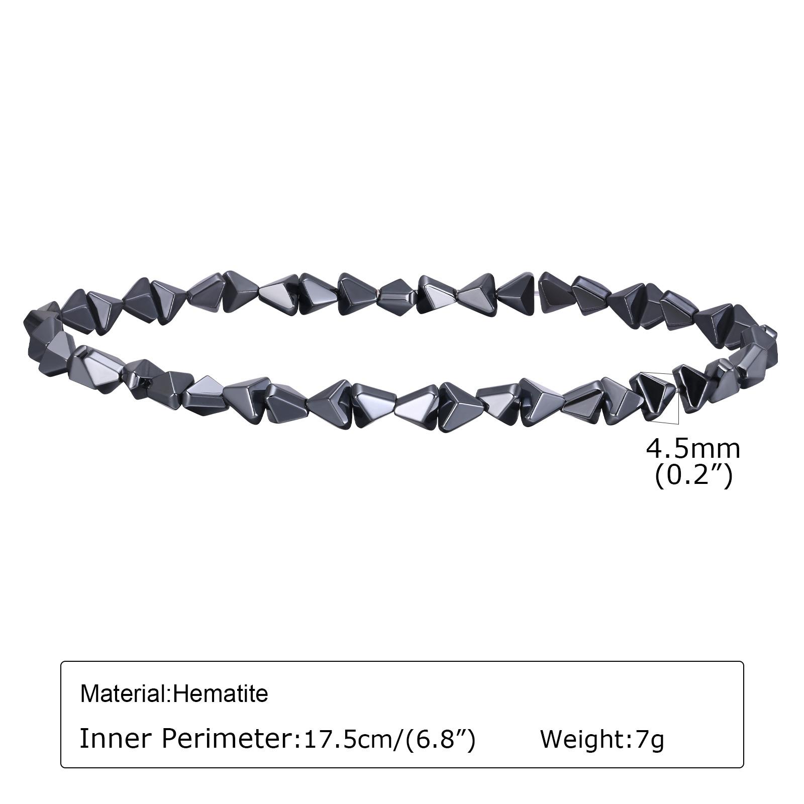 

Black Triangle Beads Bracelets for Men Women Stretch Unisex Gallstone Handmade Hematite Wristband Jewelry Birthday Gifts